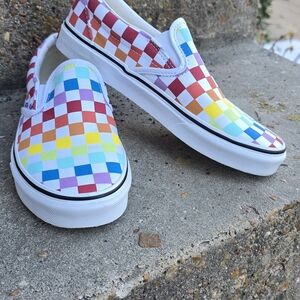 Vans Unisex Checkerboard Rainbow Tennis Shoes – Multicolor Women’s 7 / Men’s 5.5
